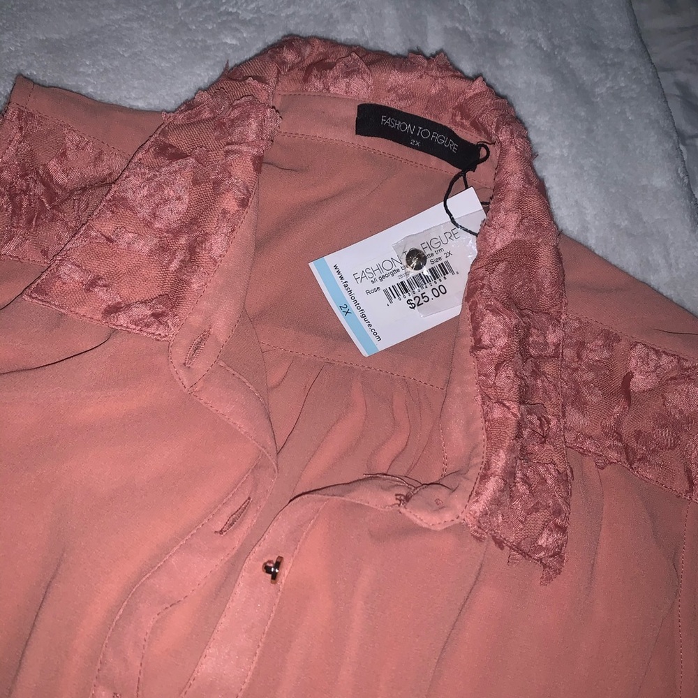 Coral blouse with collar details